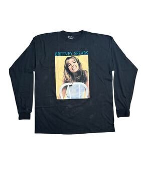 Britney Spears Black Forever 21 Long Sleeve Crew Neck T-Shirt 2XL